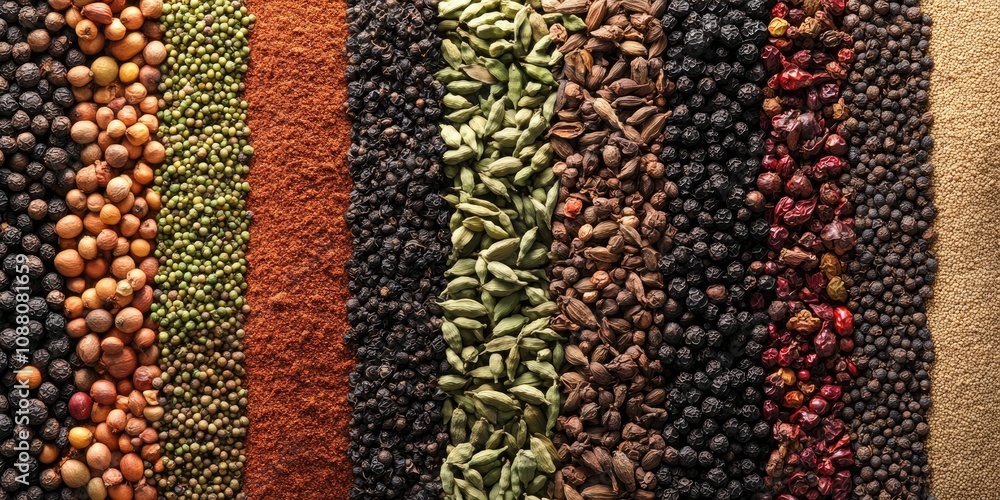 Poster collection of spices spices backdrop