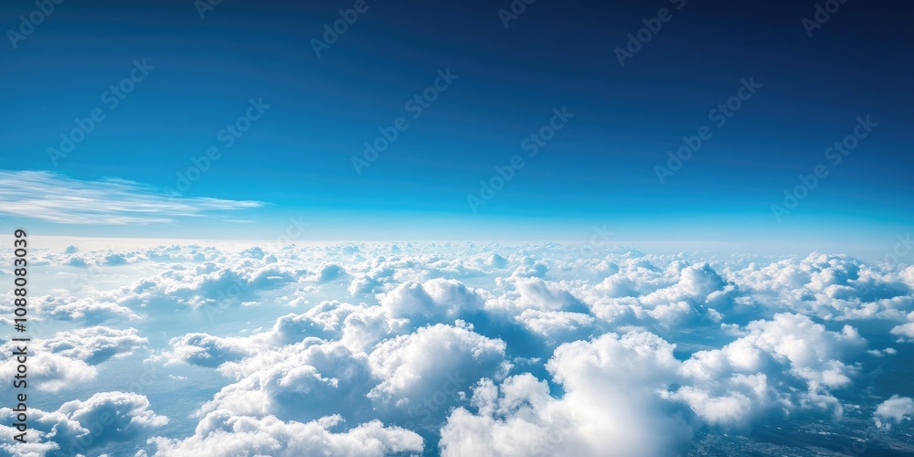 Aufkleber blue sky with a soft cloud texture set against a wide, bright blue sky backdrop and space.