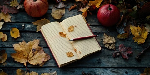 notebook image with an autumn theme