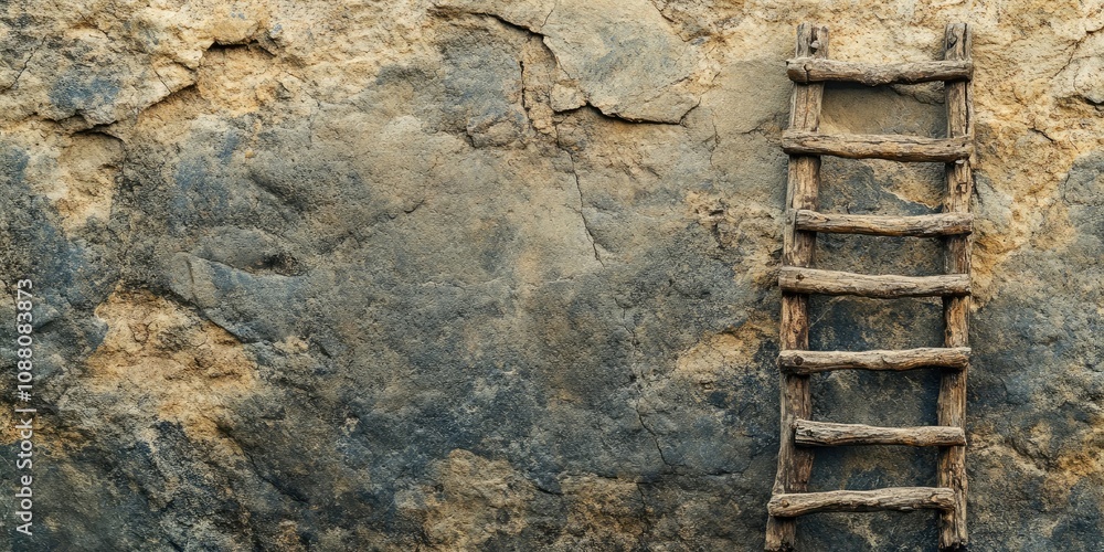 Poster jacob's ladder against a large stone background horizontally with copy space
