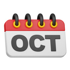 october 3d icon isolated on the white background