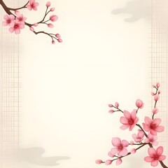 pink cherry background. Generative ai