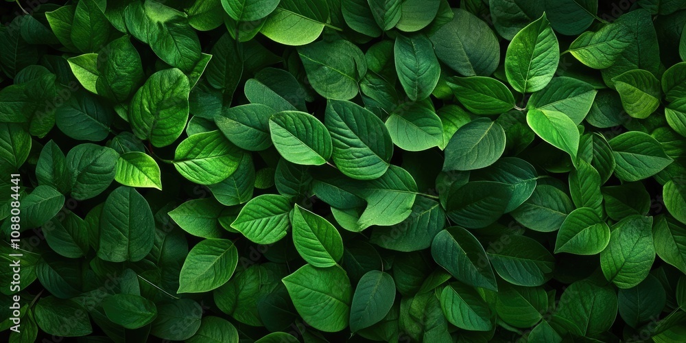 Poster green leaves nature background can be utilized as wallpaper, screensaver, brochure cover, or as a ba