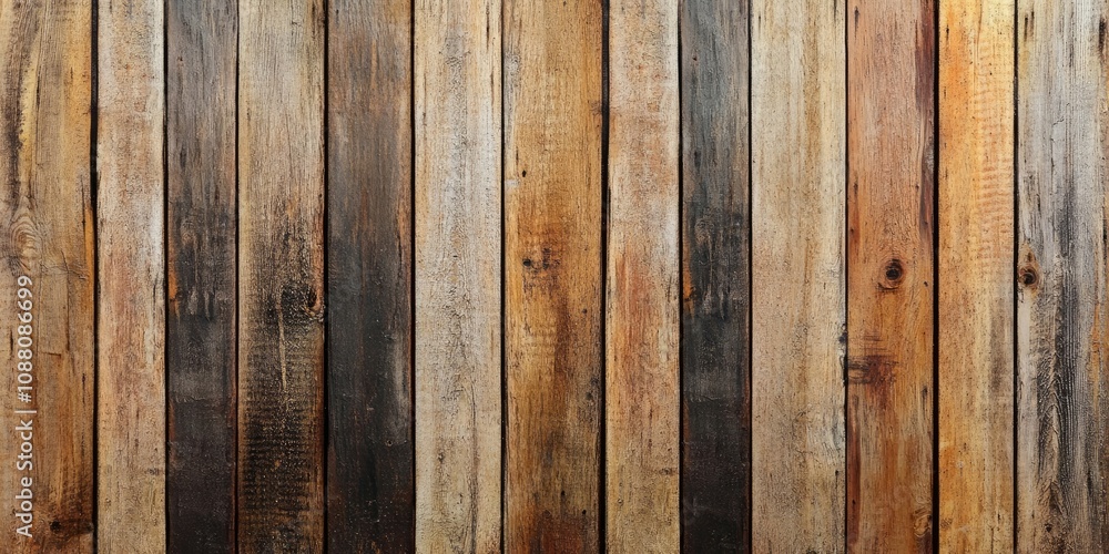 Aufkleber old wood wall texture backdrop, empty plank grunge vertical patterns abstract.