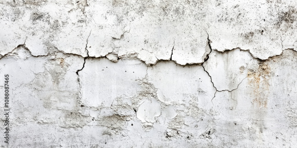 Poster grunge concrete cement wall with cracks or a distressed white backdrop of natural cement or aged sto