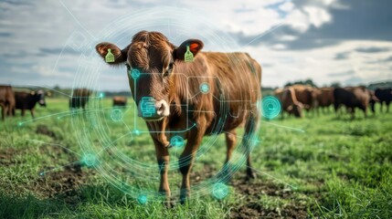 Smart Livestock Management CuttingEdge Digital Tracking Interface for Health and Location Monitoring