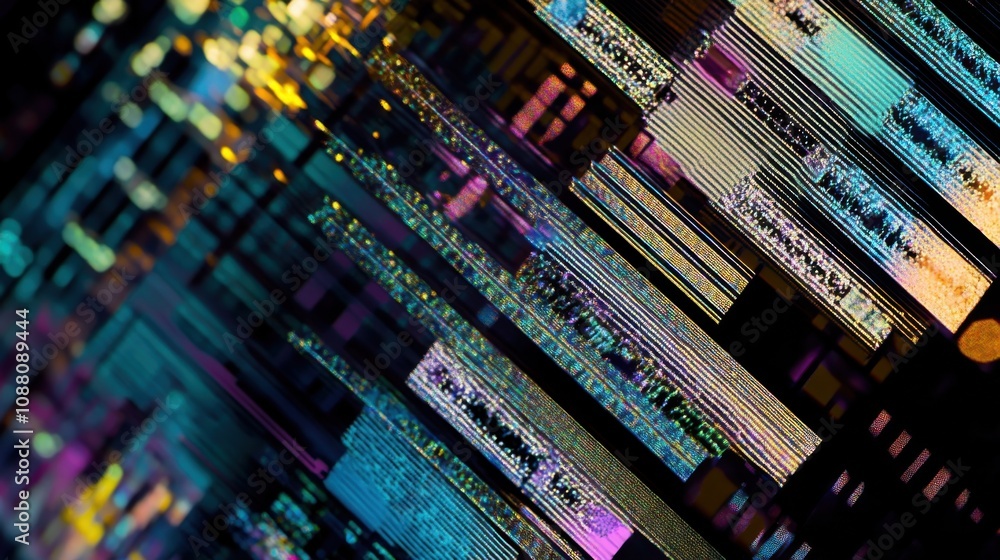 Leinwandbilder A detailed close-up of a microLED display pixel array demonstrating high brightness and pixel density, MicroLED display technology style, photo of