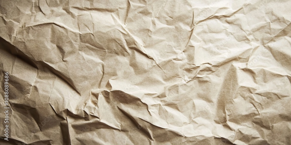 Poster crumpled paper texture. blank background. image with vignette.