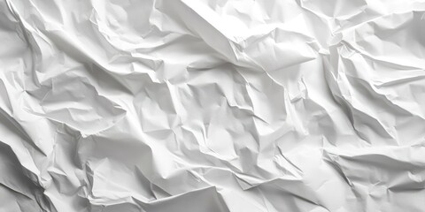 Obraz premium Texture on highly wrinkled white paper, background