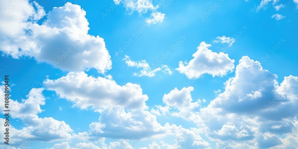 Aufkleber lovely soft clouds in the blue sky. high-resolution image. copy space available.