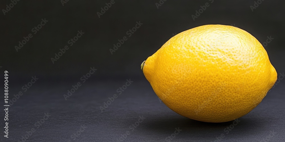 Poster yellow lemon on a black backdrop. copyspace for text. the idea of advertising.
