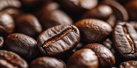 Close-up of roasted coffee beans.