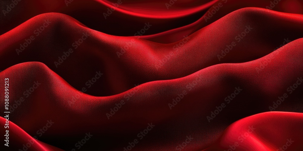 Aufkleber An elegant abstract pattern of red or dark red fabric that has a slightly wavy appearance.