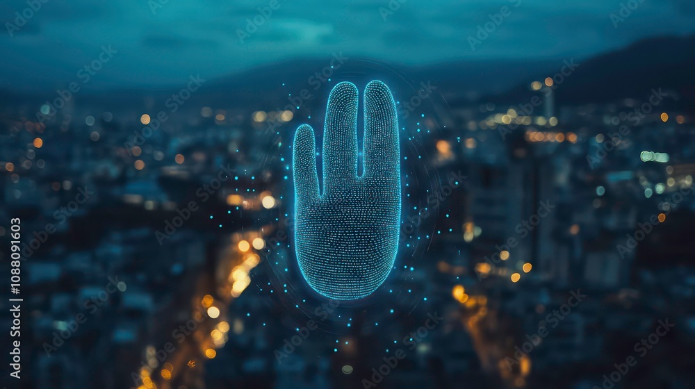 Aufkleber securely empowering: woman's fingerprint unlocks the gateway to personal financial data on mobile ba
