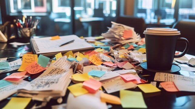 Colorful Sticky Notes on a Table