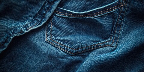 Naklejka premium blue jeans texture or denim blue jeans background. close-up view of an abstract space that is empty.