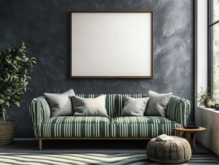 Modern Living Room Interior Design With Green Sofa
