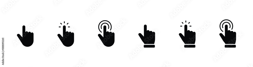 Poster hand pointer icons. pointer click icon vector
