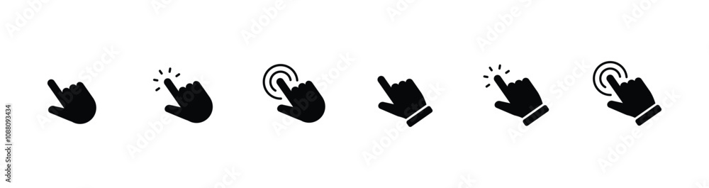 Poster hand pointer icons. pointer click icon vector