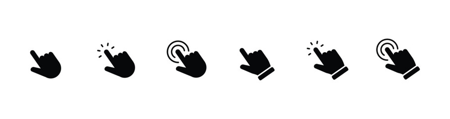 Fototapeta premium Hand pointer icons. Pointer click icon vector