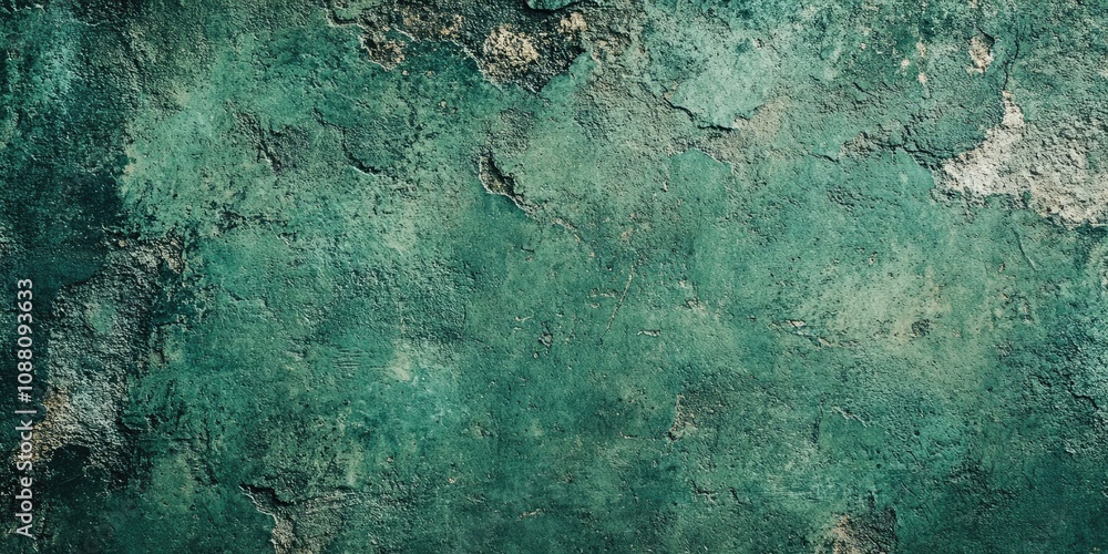 Aufkleber green concrete wall background texture. aged green background in a grunge style. natural raw texture