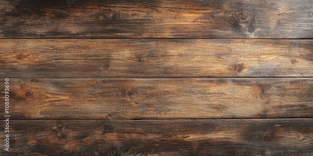 Leinwandbilder brown rustic wooden backdrop featuring an aged texture. top view of an empty table, copy space.