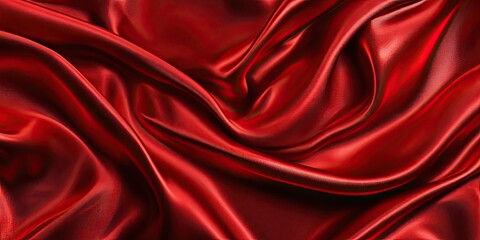 Obraz premium Beautiful, smooth red satin with copy space.