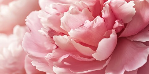 Obraz premium Peony close-up, gentle floral backdrop with copy space.
