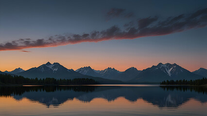 Fototapeta premium sunrise over the lake