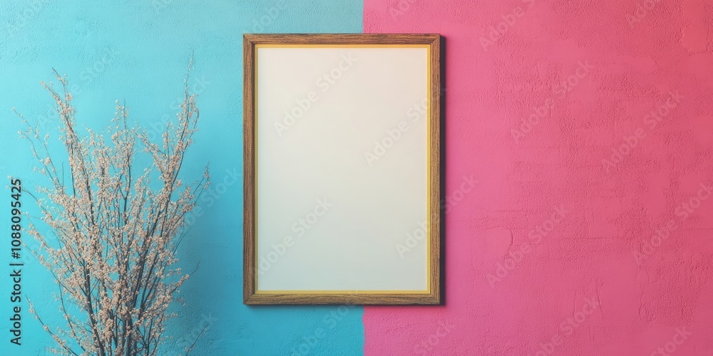 Aufkleber blank photo frame with a colored background filter