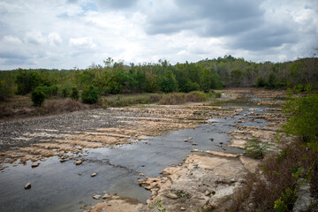 A river in Gunung Kidul, Yogyakarta, Indonesia during the dry season