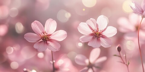 Fototapeta premium Soft focus floral background featuring copyspace. Created using a lens baby and macro lens.