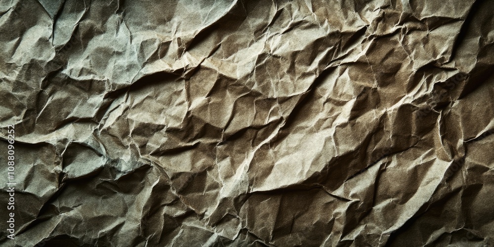 Poster crumpled paper texture. blank background. image with vignette.