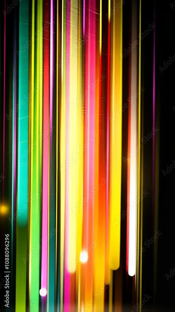 Aufkleber vertical streaks of bright, multicolored light create a dynamic and energetic pattern against a dark
