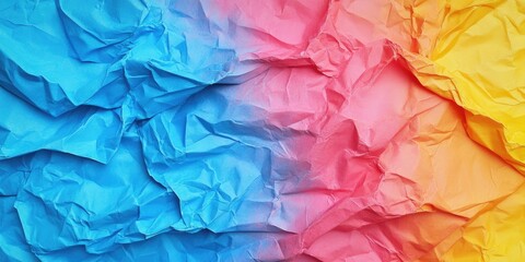Fototapeta premium Crumpled colored paper sheet as a background. Area for design.