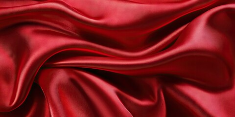 Obraz premium Beautiful, smooth red satin with copy space.