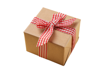 PNG, Gift box, box with volumetric bow, isolated on white background.