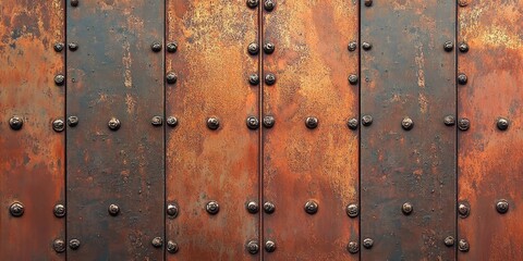 Fototapeta premium rusty iron backdrop featuring rivets
