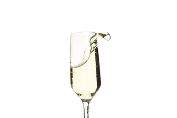 PNG, A glass of champagne, isolated on white background