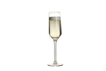 PNG, A glass of champagne, isolated on white background