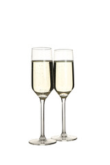 PNG,Glasses of champagne, isolated on white background