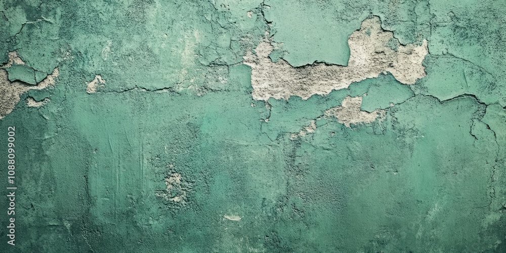 Aufkleber green concrete wall background texture. aged green background in a grunge style. natural raw texture