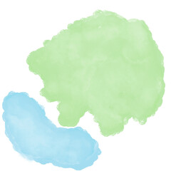 Blue Green Abstract Watercolour Shapes
