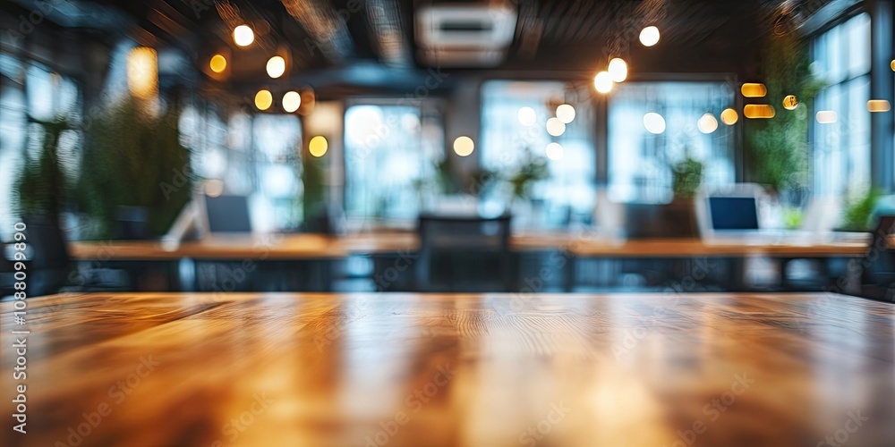Poster blurred backdrop of a co-working space