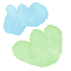 Blue Green Abstract Watercolour Shapes