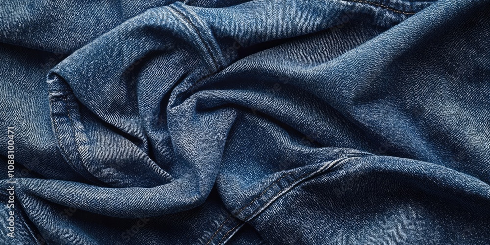 Poster jeans fabric texture. high-quality stock image. the interconnection of the fabric fibers.