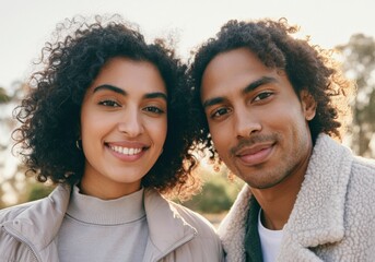 Happy Couple Portrait Outdoors