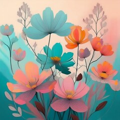 minimal beautiful pastel wildflowers