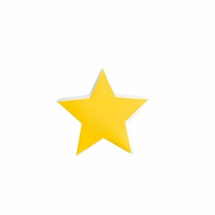 Fototapeta premium Yellow star shape paper sticker label set isolated on white background