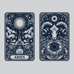 dark aries zodiak ouija tarot tattoo